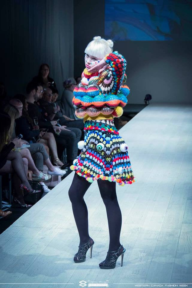 Free the Mind psychedelic rainbow crochet eye skirt full