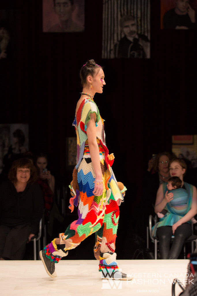Fake Food Shirt Dress trippy crochet rainbow dress side