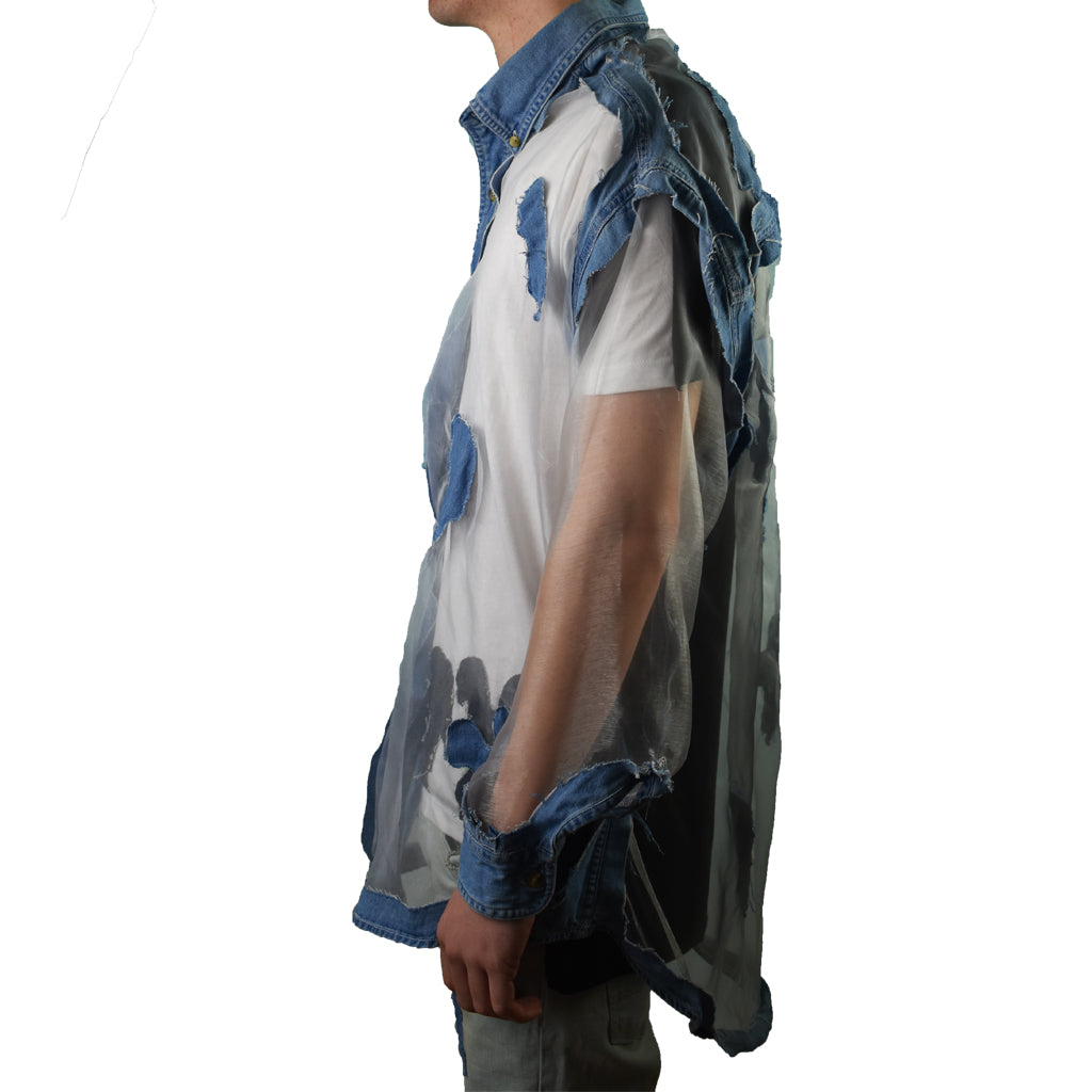 Trippy Scattered Transparent Denim Long Sleeve side view