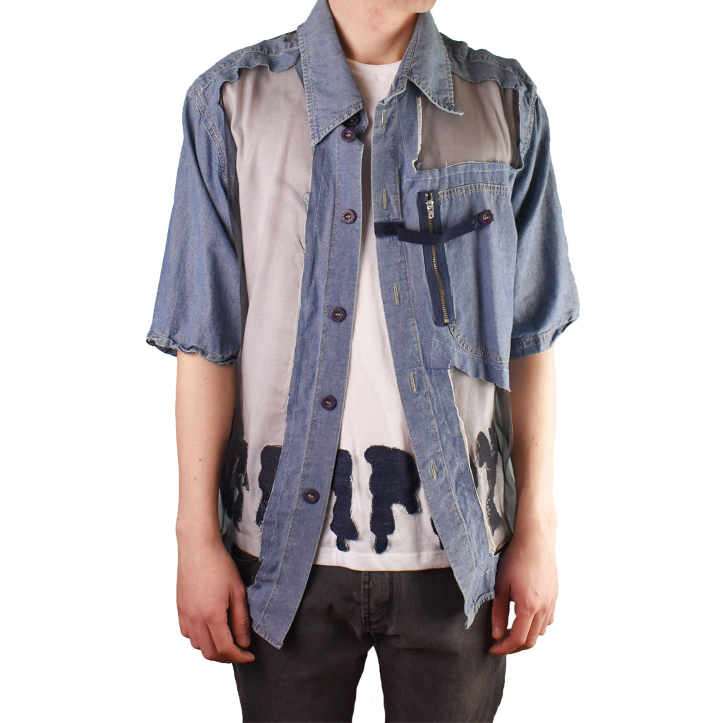 Short Sleeve Revamped Panel Shirt Front Product Image