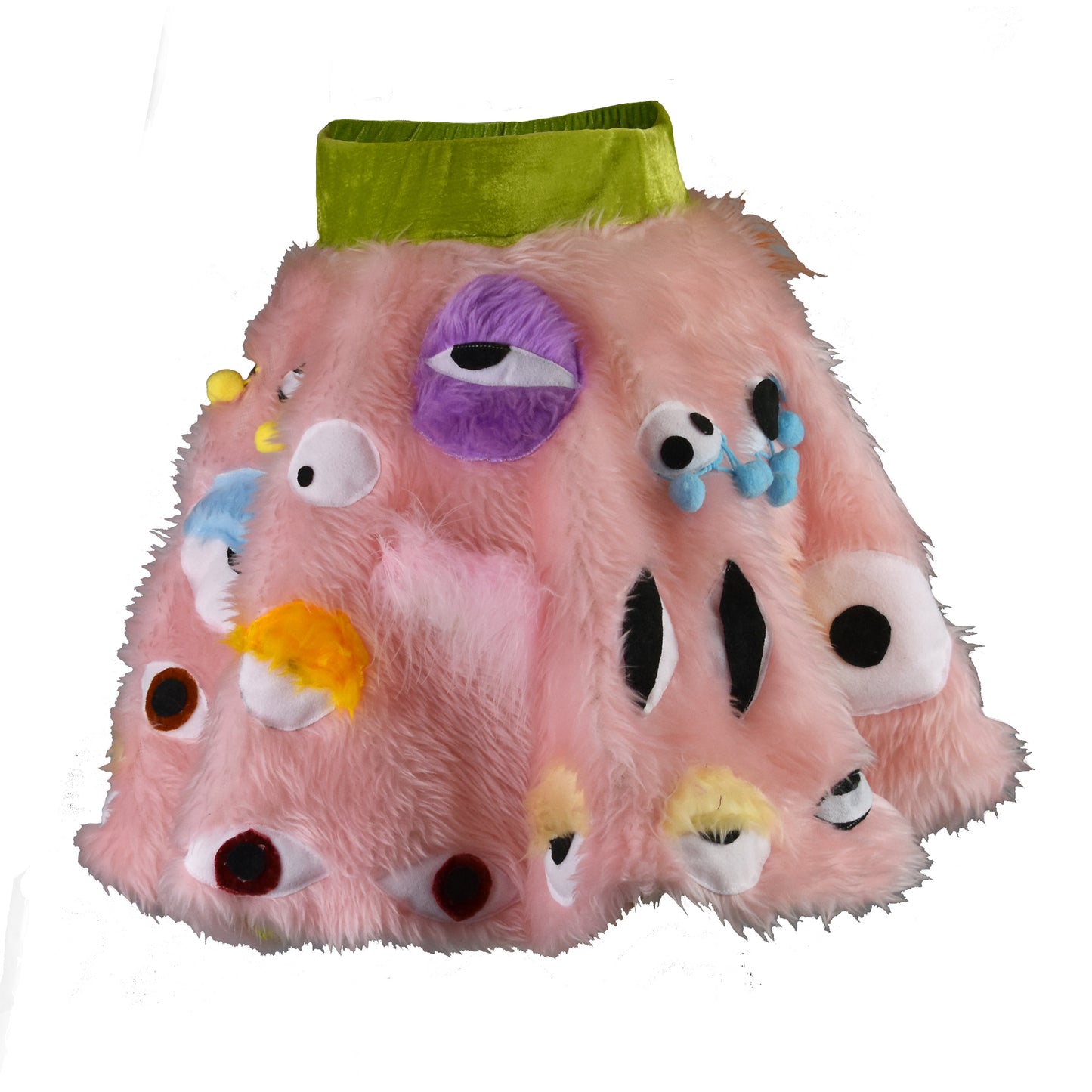 What U Lookin' At Pink Furry Eye Skirt back view
