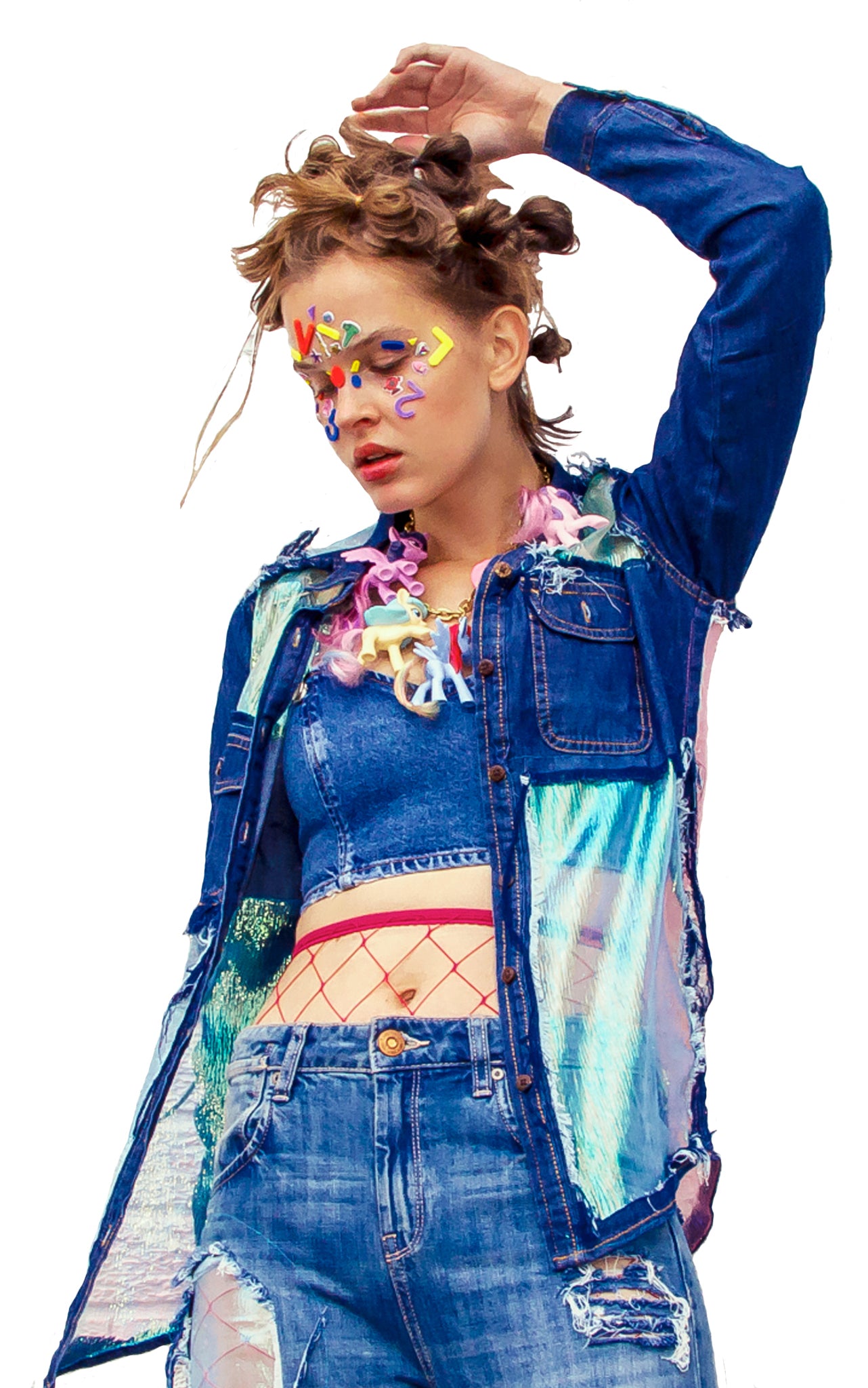 Unicorn Iridescent Long Sleeve Shirt on model photoshoot