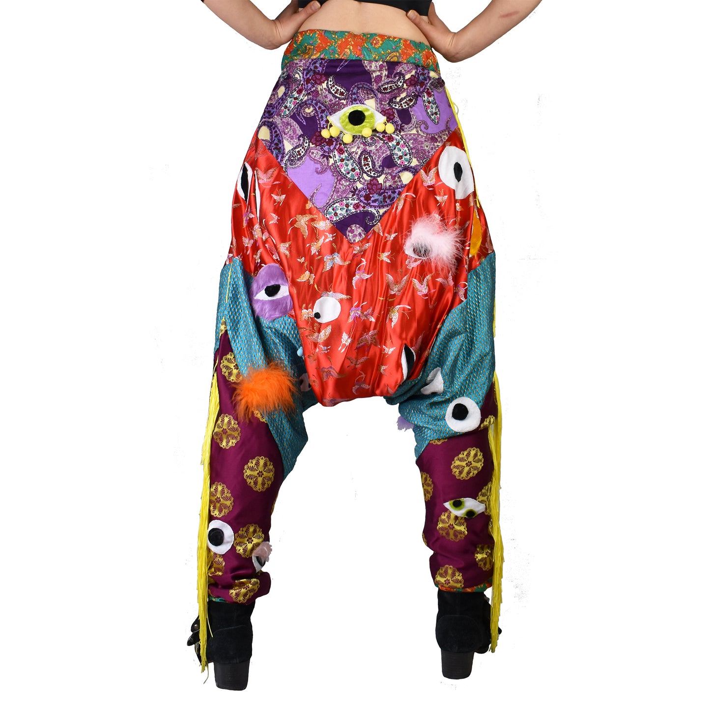 Patchwork Trippin Harem Pant back view on model