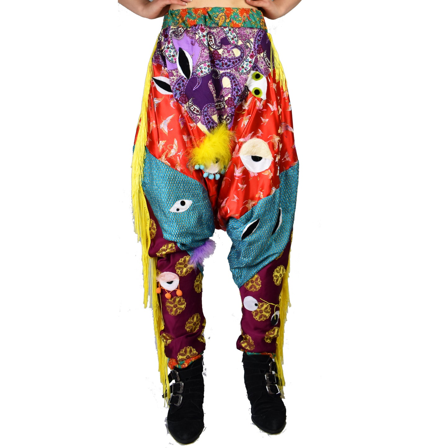 Patchwork Trippin Harem Pant On model front view