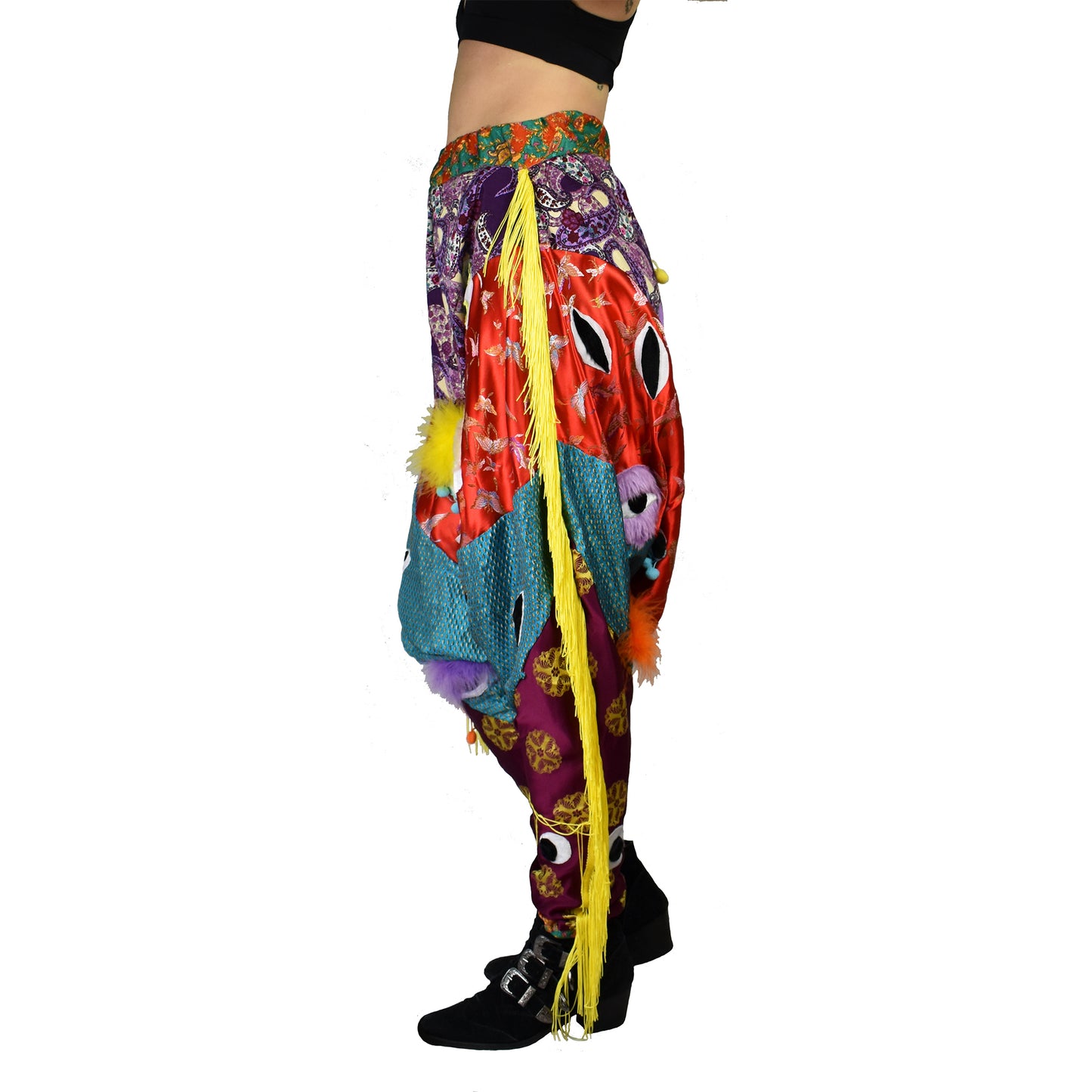 Patchwork Trippin Harem Pant side view on model
