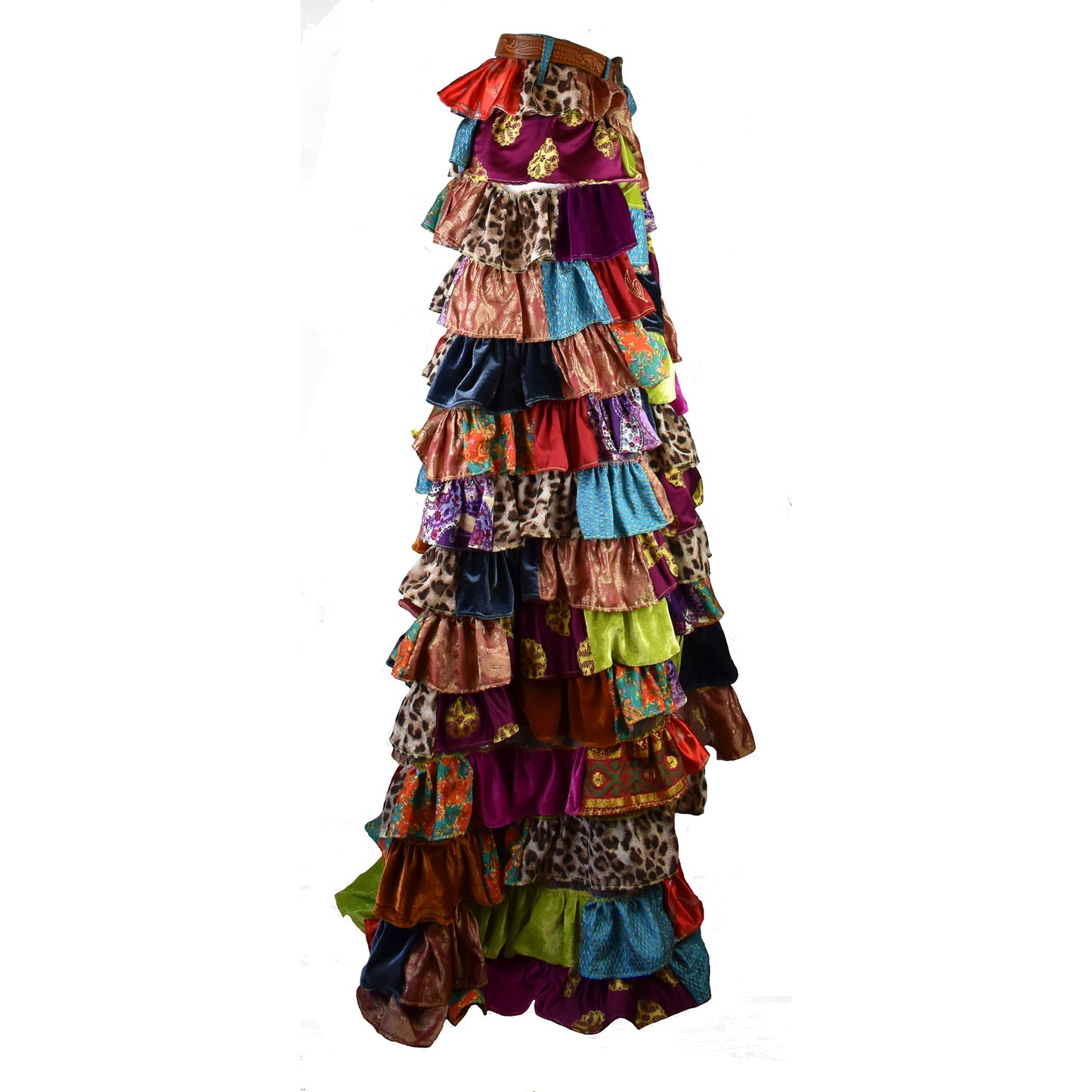 Patchwork Ruffle Skirt side view product image