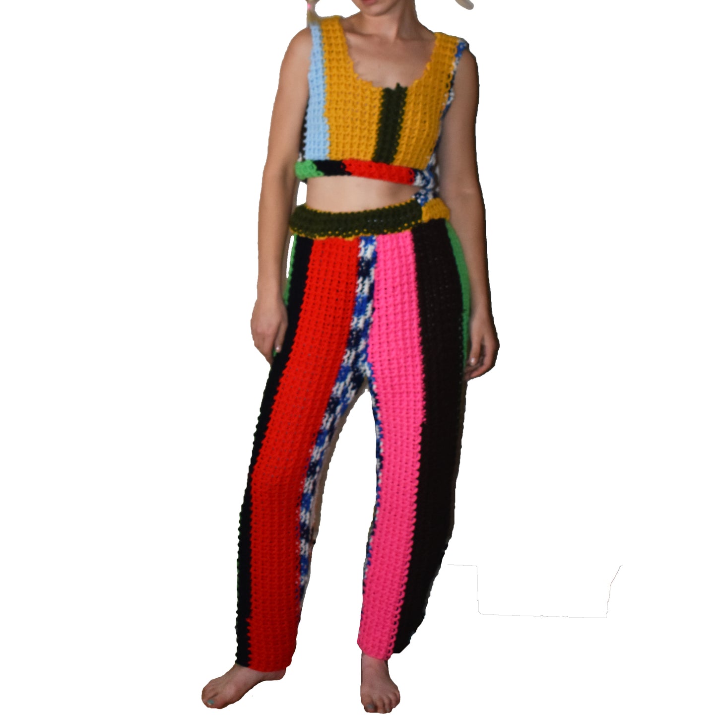Rainbow x REWORKED x Vintage Crochet Crop