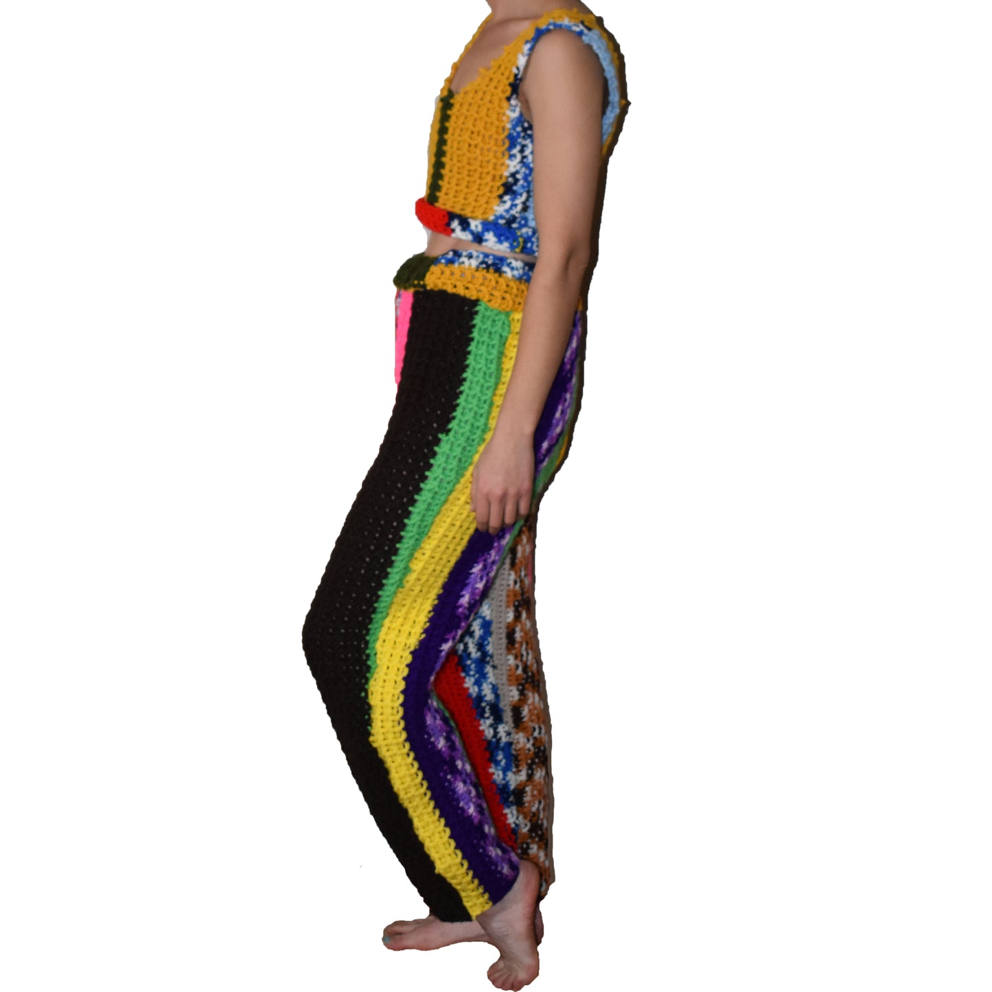 Rainbow x REWORKED x Vintage Crochet Crop
