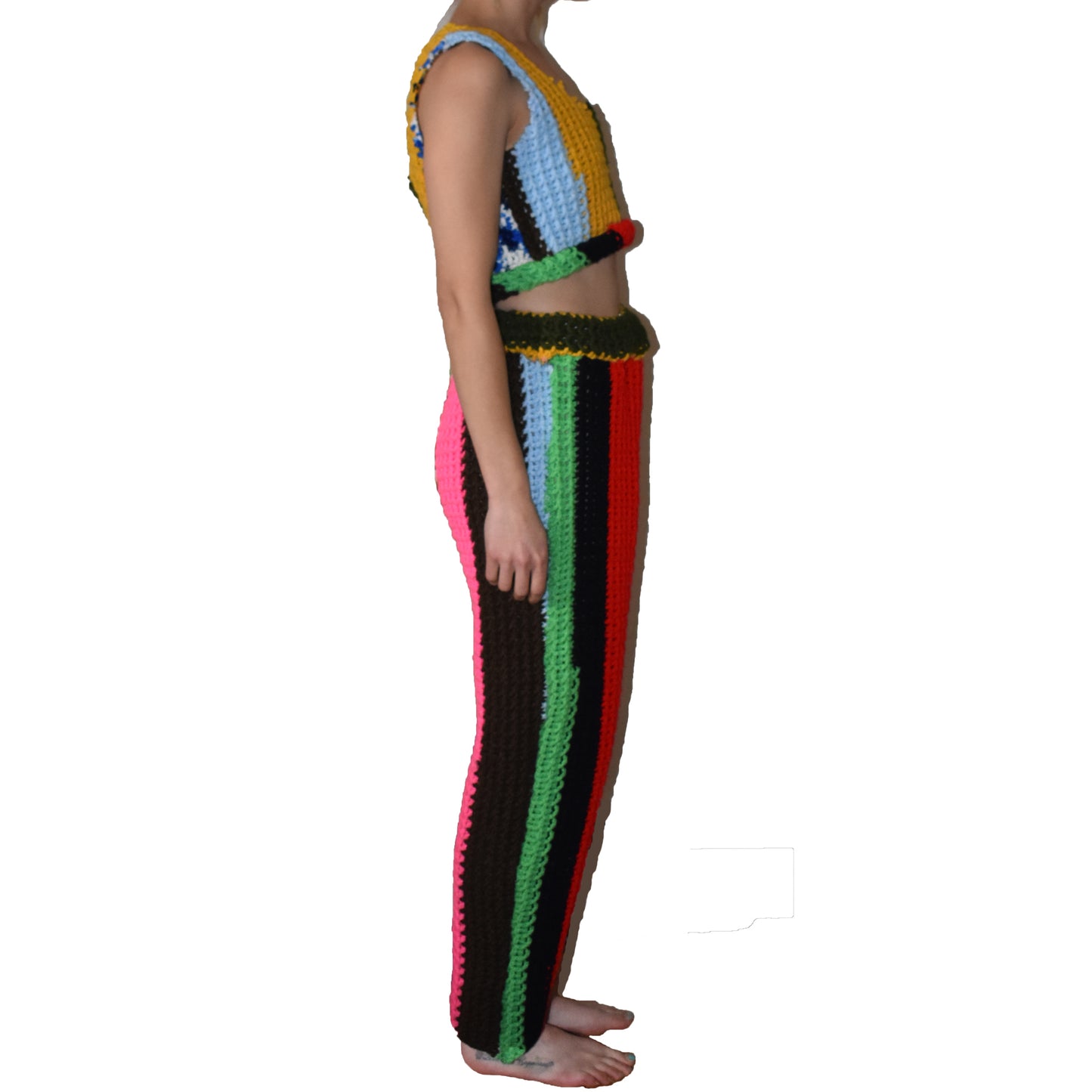 Rainbow x REWORKED x Vintage Crochet Crop