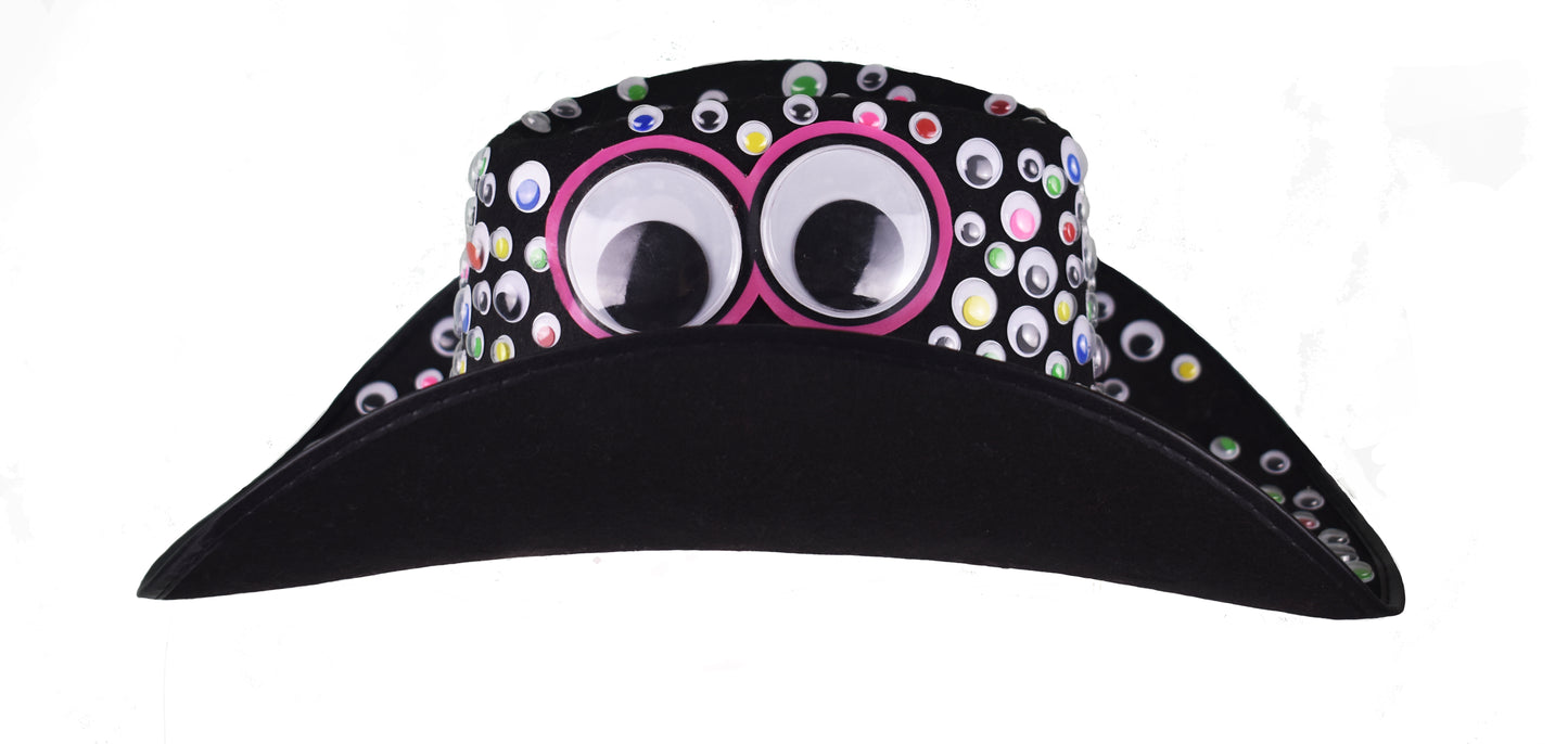 urban cowboy hat side with google eye trippy hippy