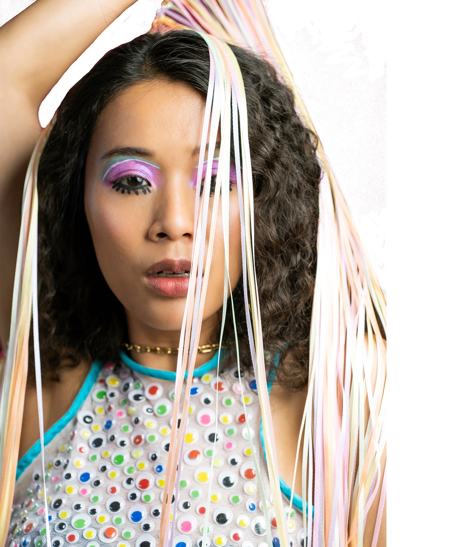 Googly Eye Crop Top on model