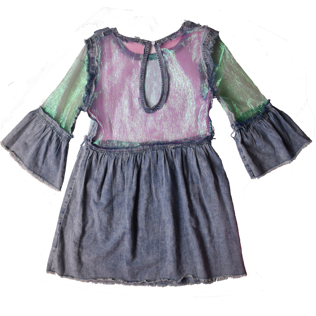 Mermaid Iridescent Skater Dress Back Product Image