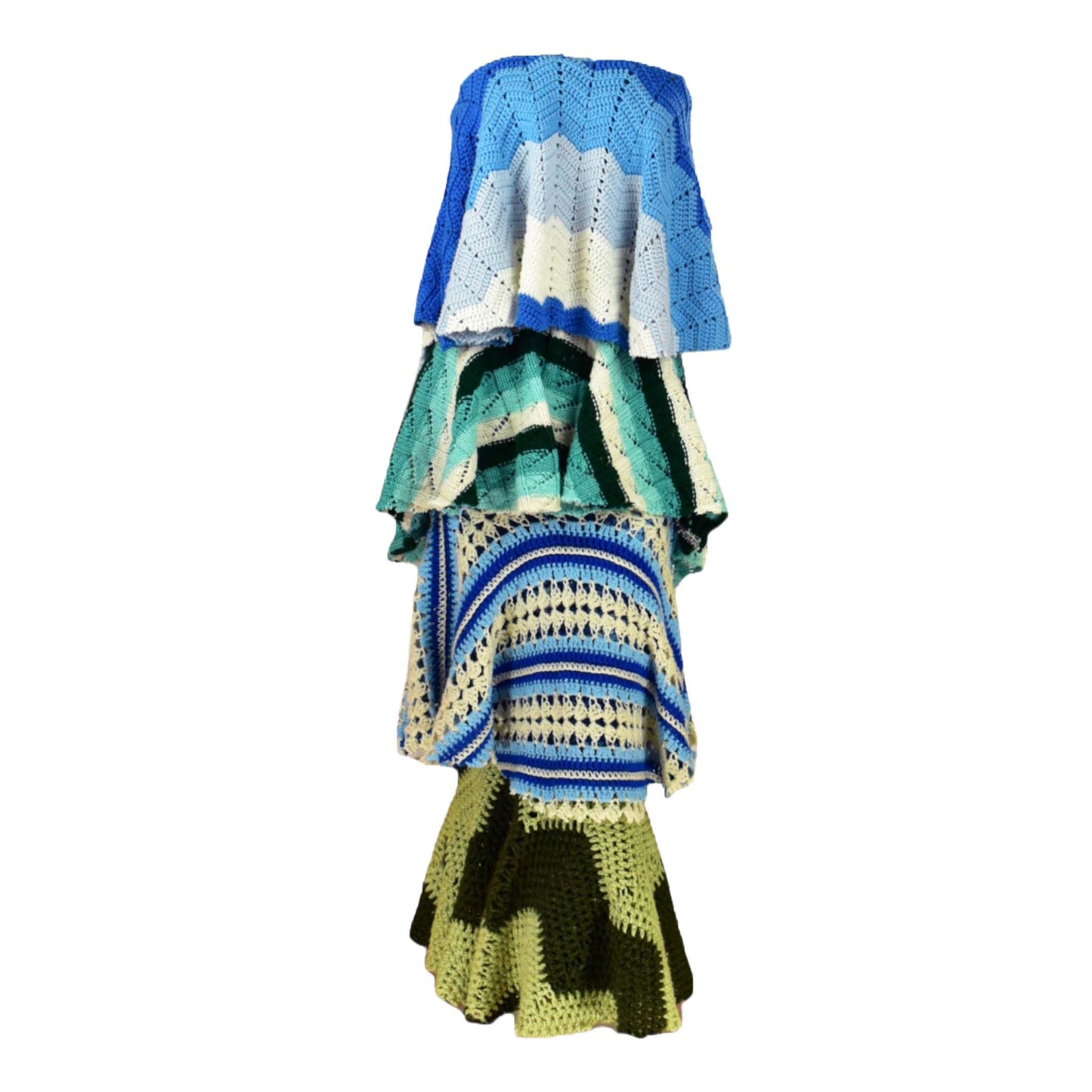 Let The Good Thymes Roll Tiered Mixed Crochet Maxi Dress