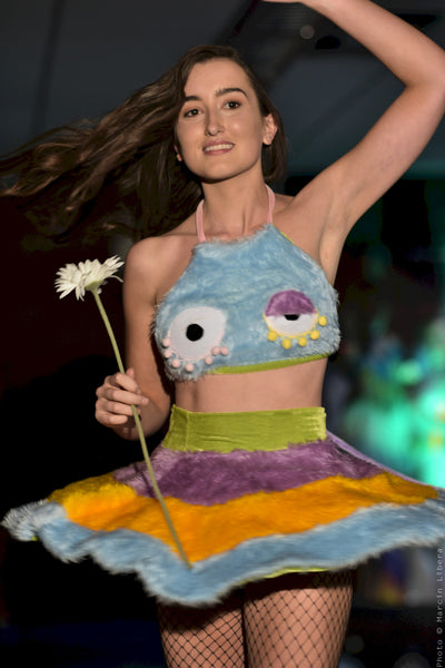 Their's Fur In My Ice Cream Skirt on runway model spinning