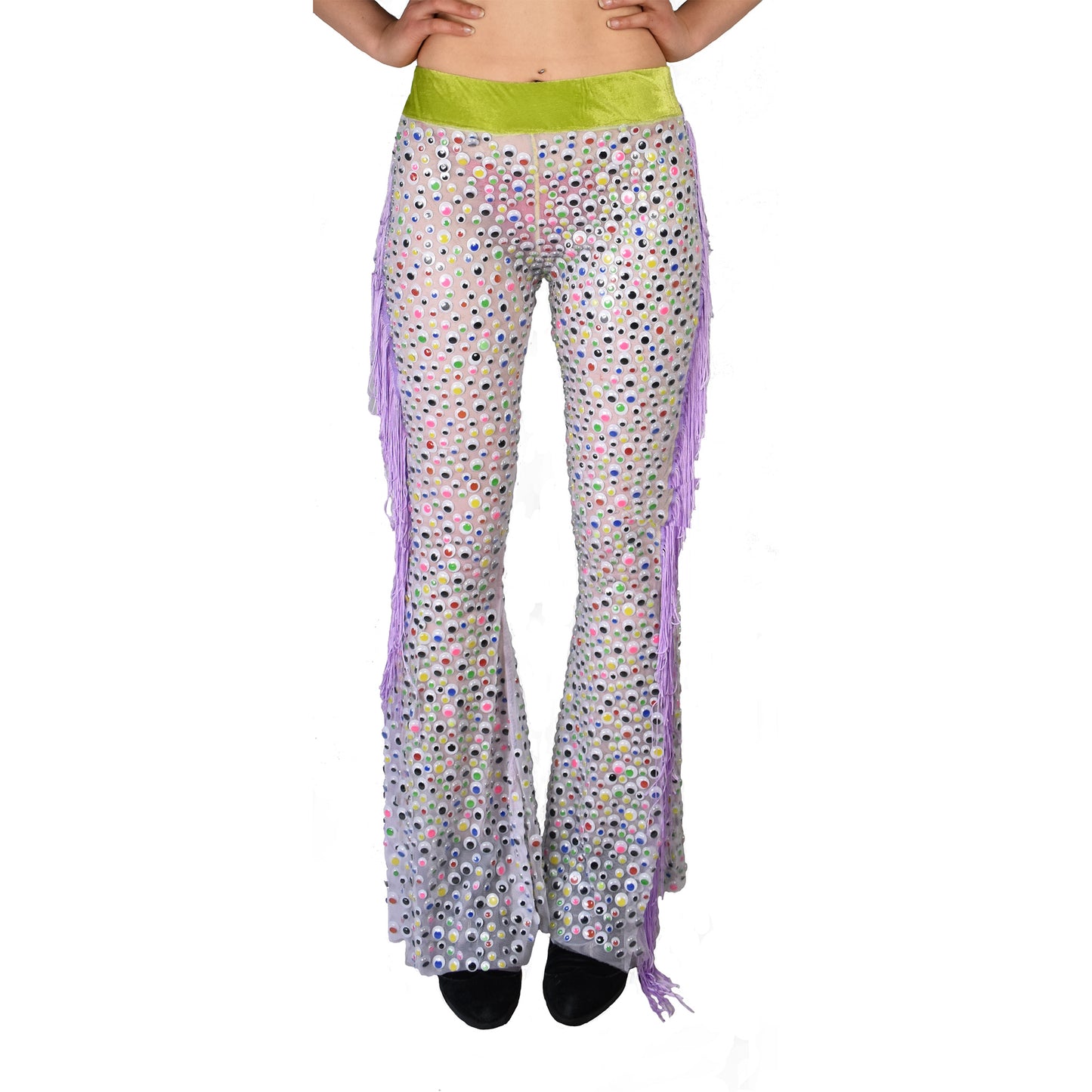 Googly Eye Bell Bottoms front view on model