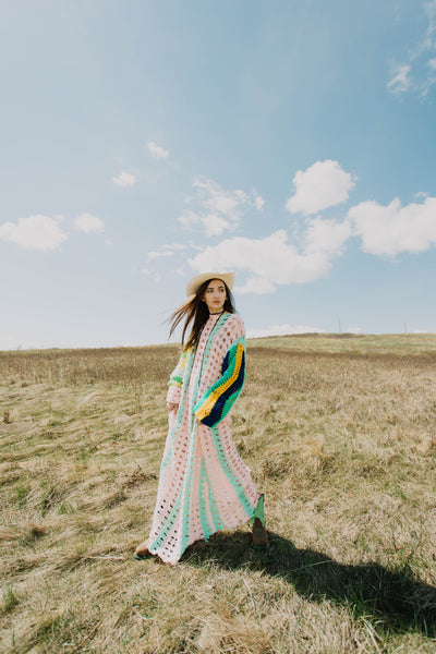 Strawberry Field of Dreams Oversized Crochet Dress