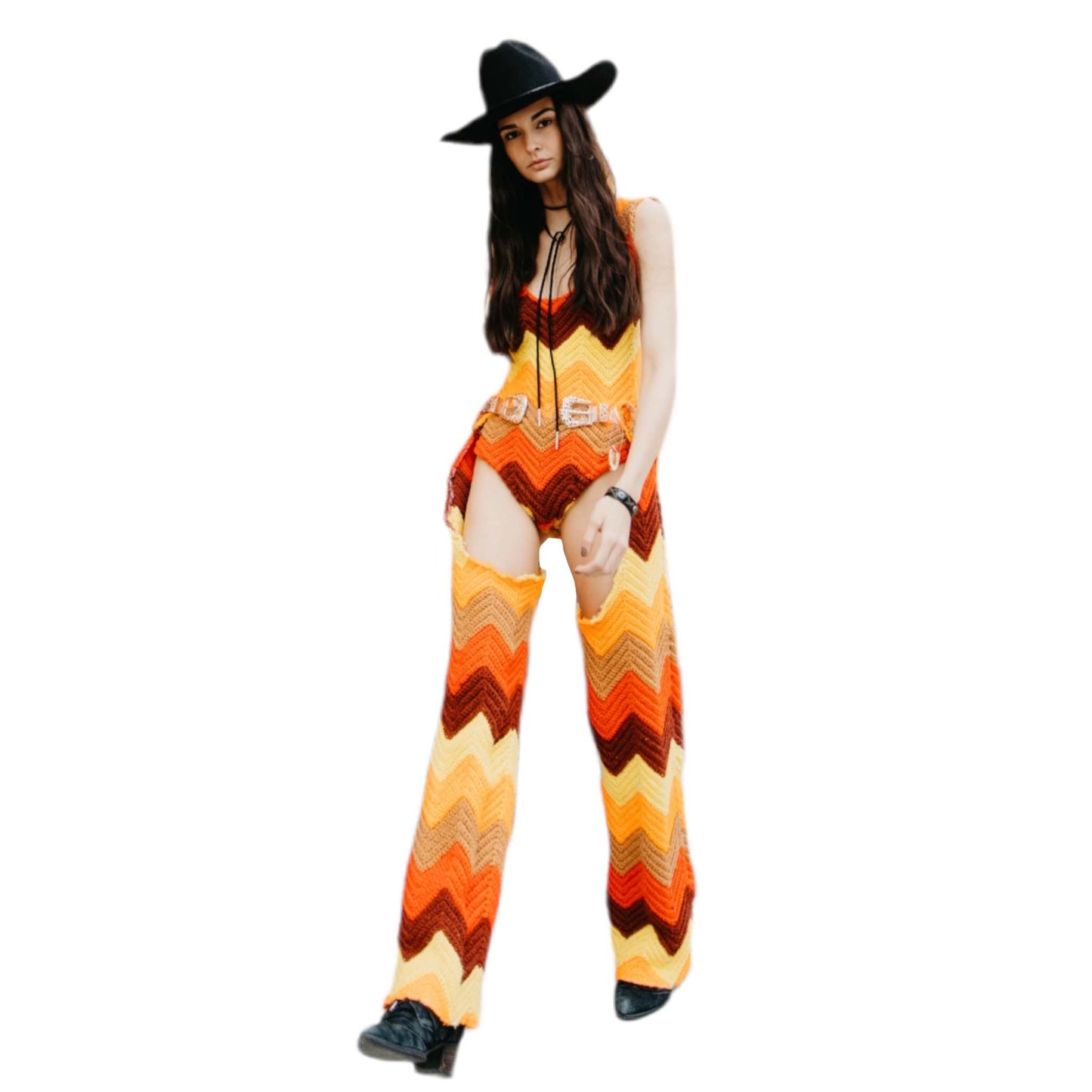 On Fire Cowboy- Matching Crochet Co-ord