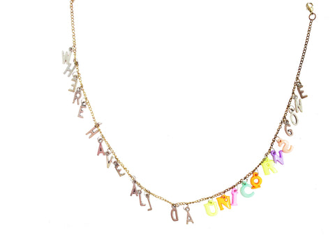 Trippy Hippy Unicorn Necklace With Charms Product View