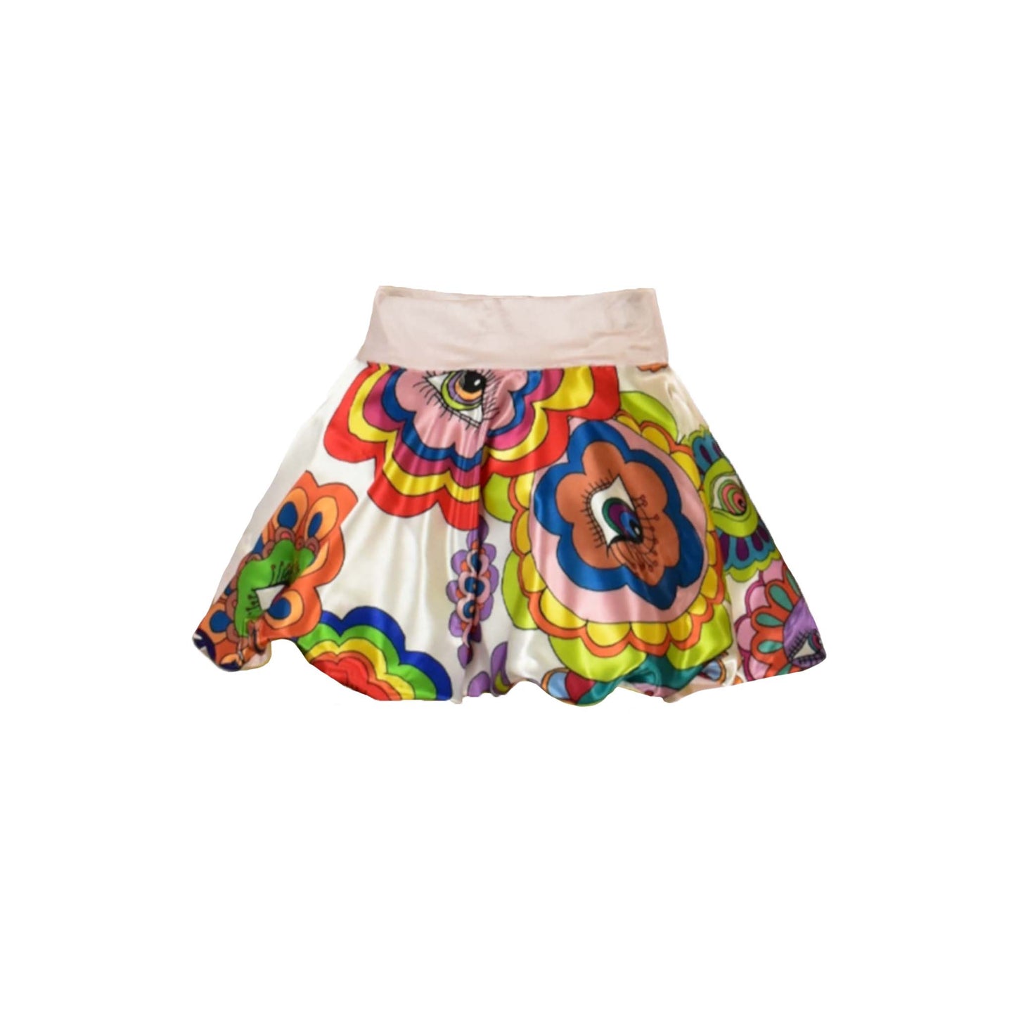 Flower Eye Gurl Psychedelic Print Circle Skirt