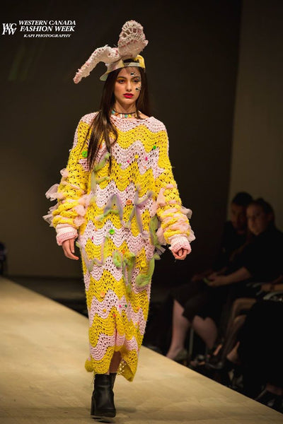 Fake World psychedelic trippy crochet dress