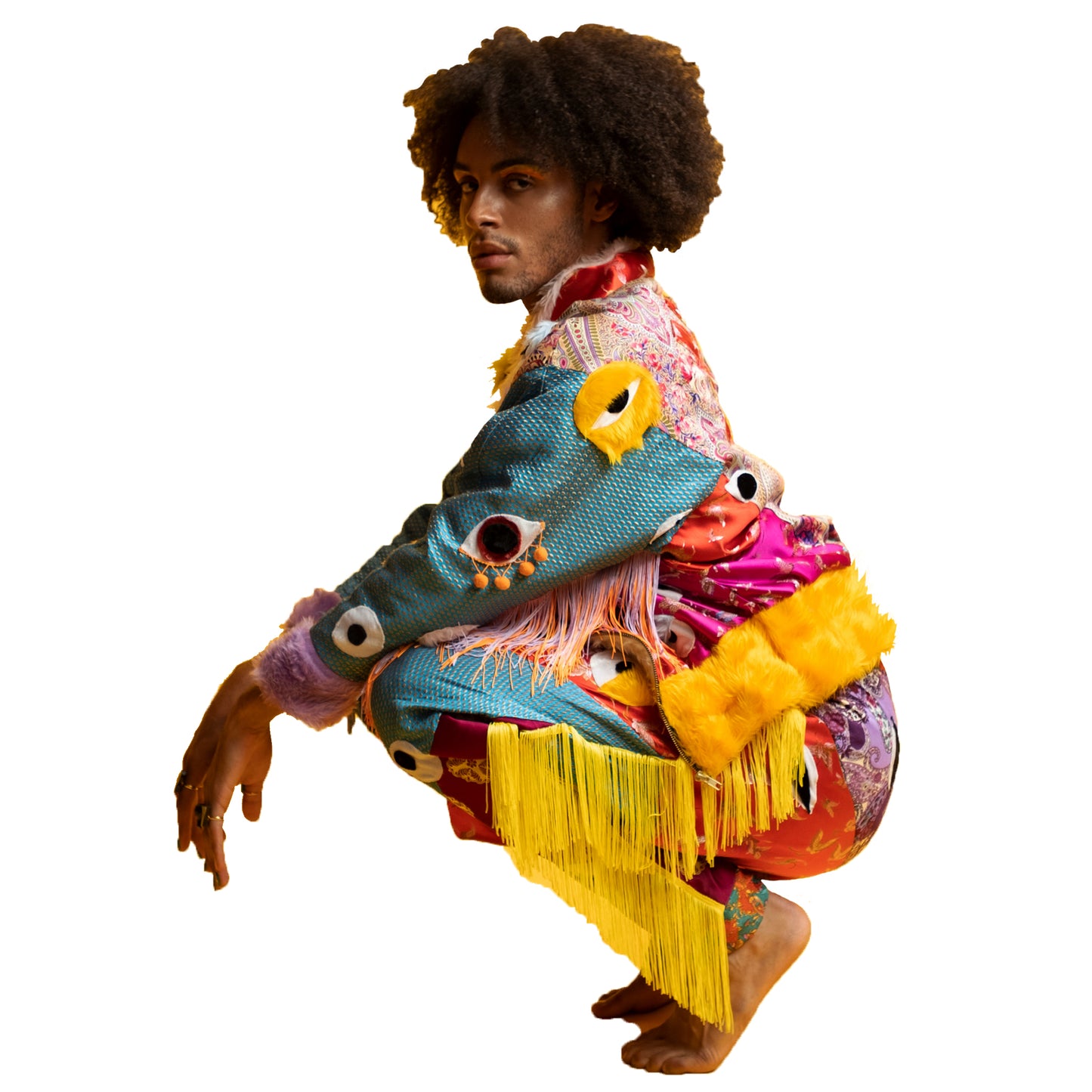 trippy psychedelic festival bomber jacket side 