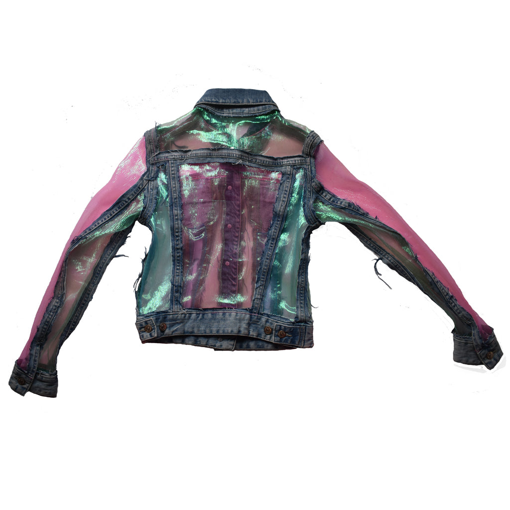 Trippy Hippy Unicorn Iridescent Jacket Back View