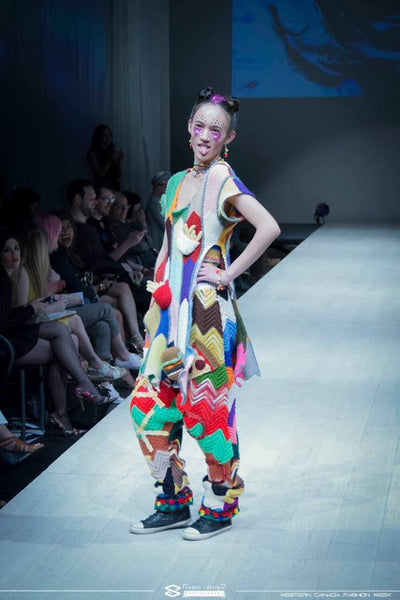 Fake Food Harem Pants Trippy Hippy Couture crochet Pants on runway