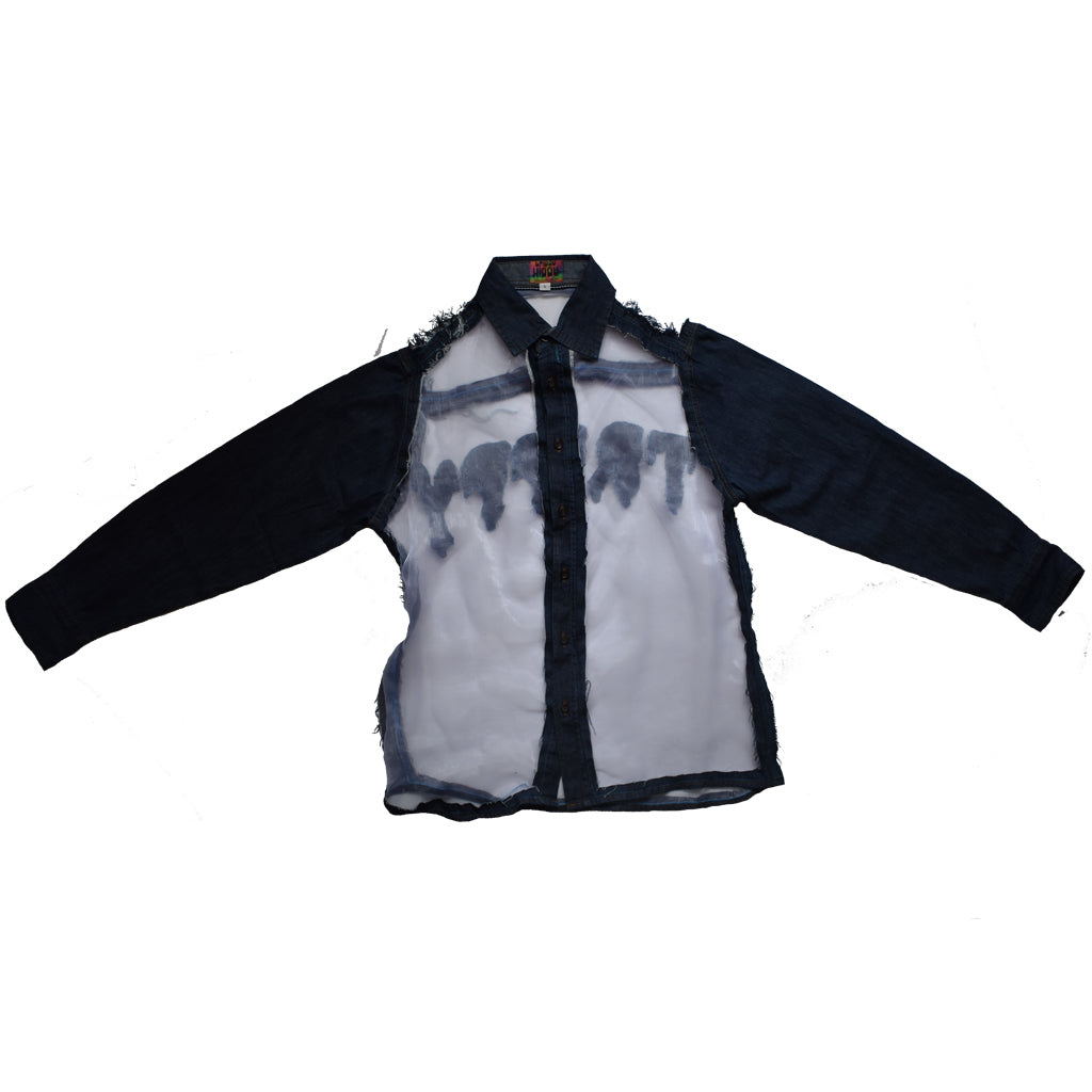 Trippy Transparent Denim Long Sleeve product image front