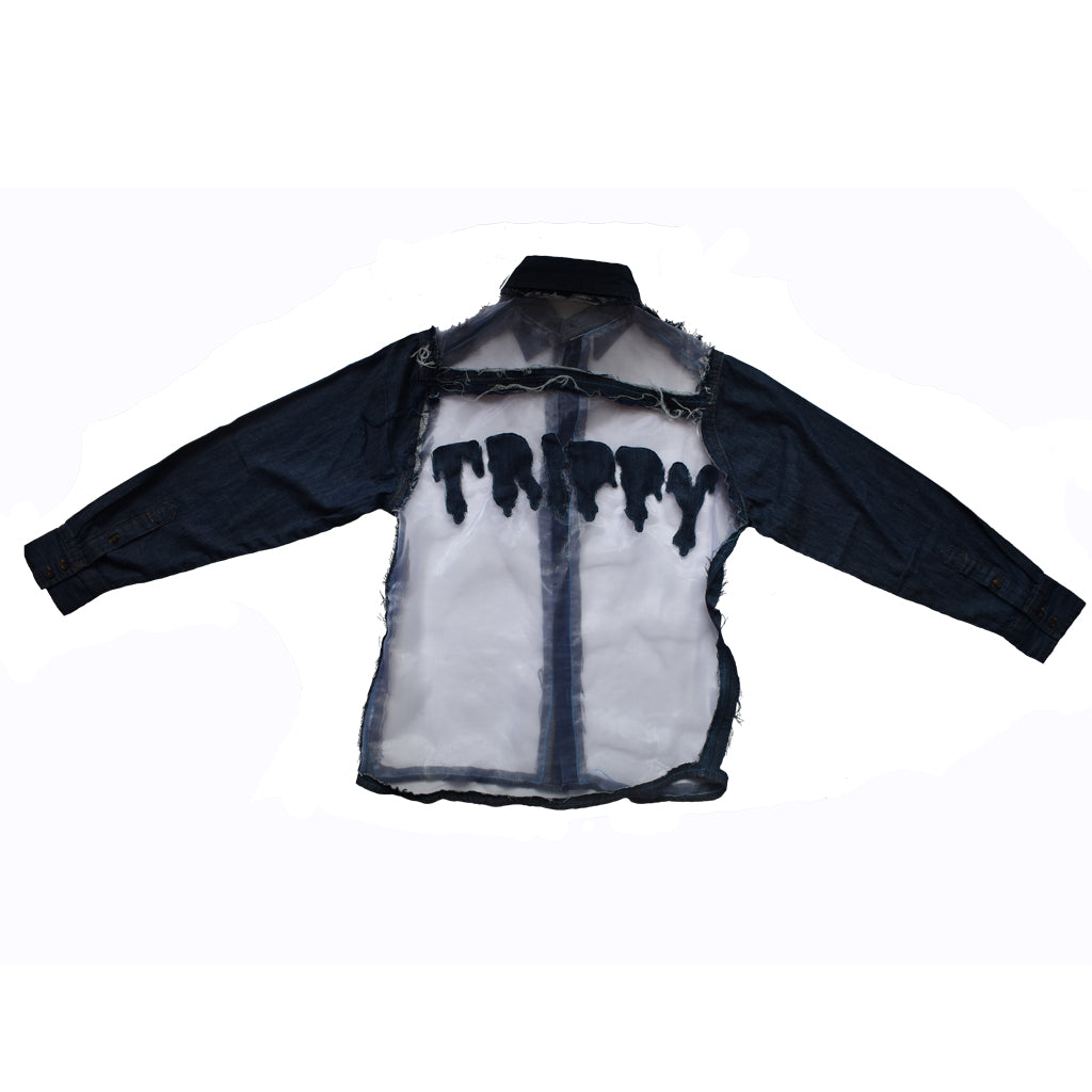 Trippy Transparent Denim Long Sleeve back view